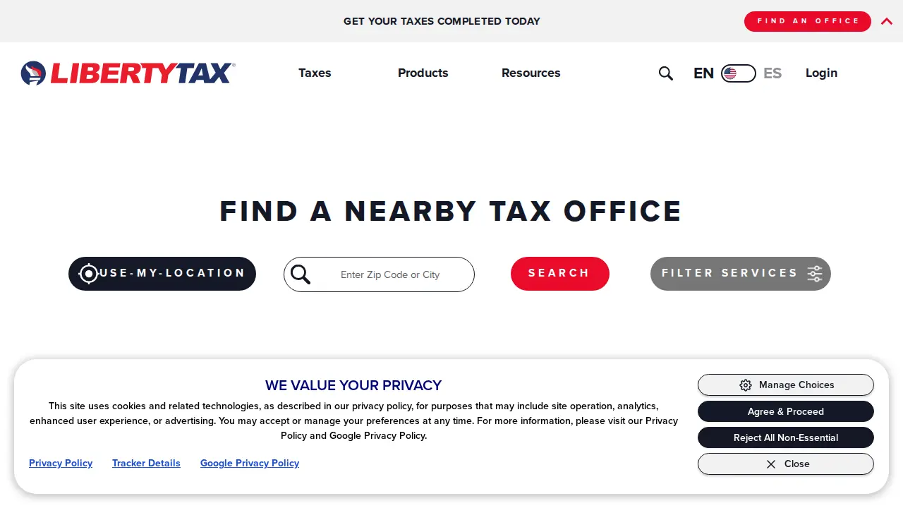 Liberty Tax page