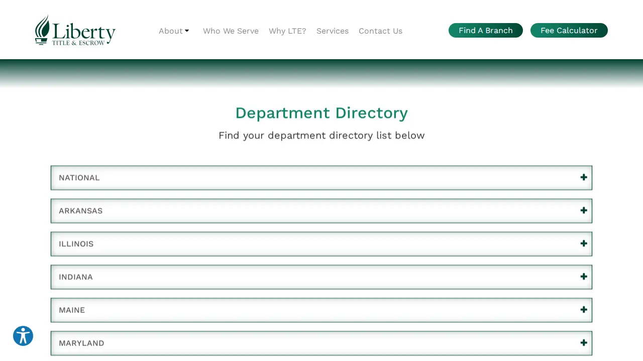 Liberty Title & Escrow page