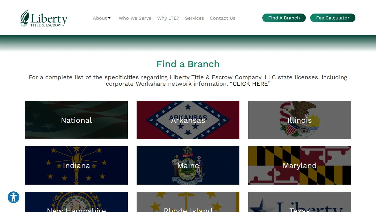 Liberty Title & Escrow page