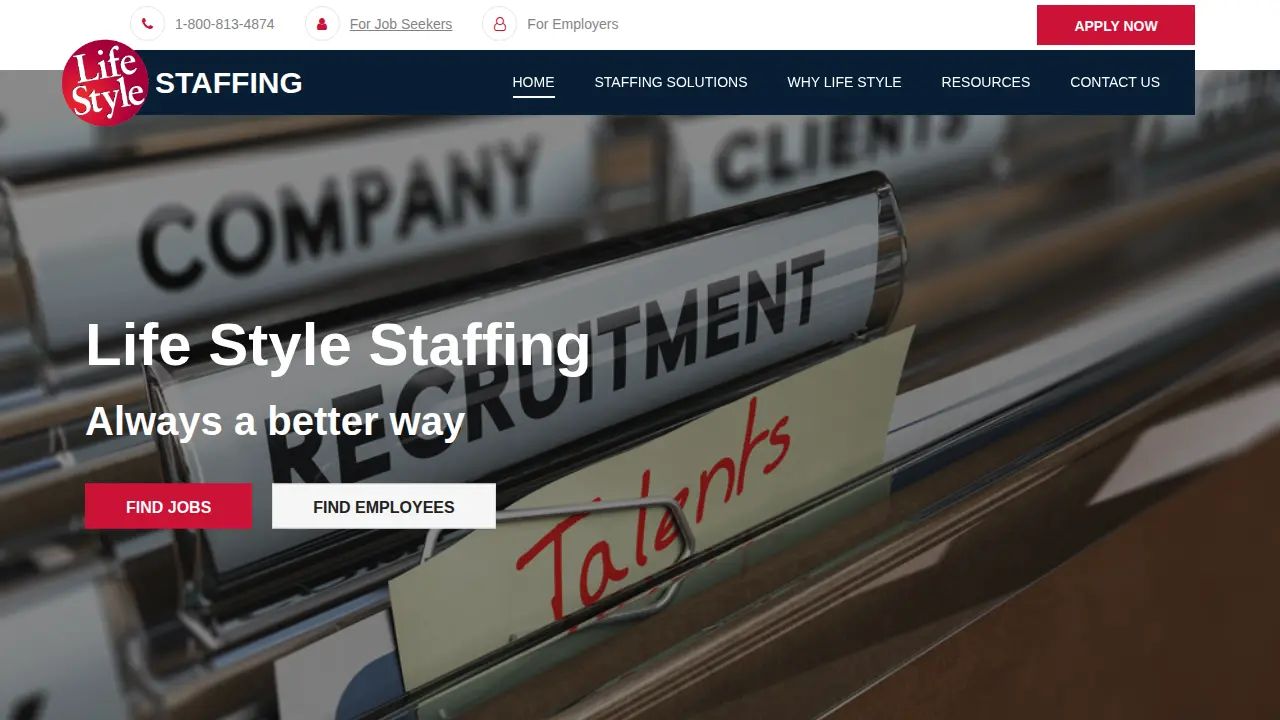 Life Style Staffing - Grove City, Ohio website