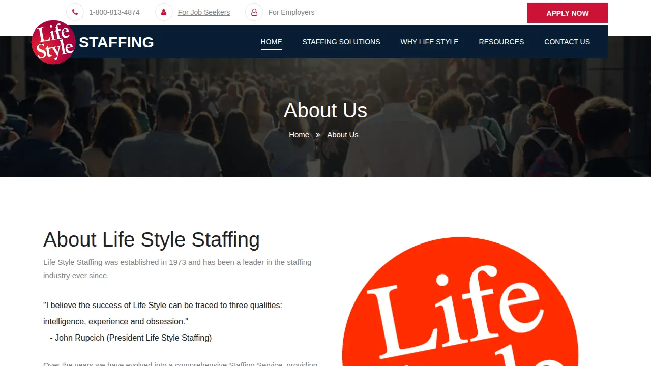 Life Style Staffing - Grove City, Ohio page