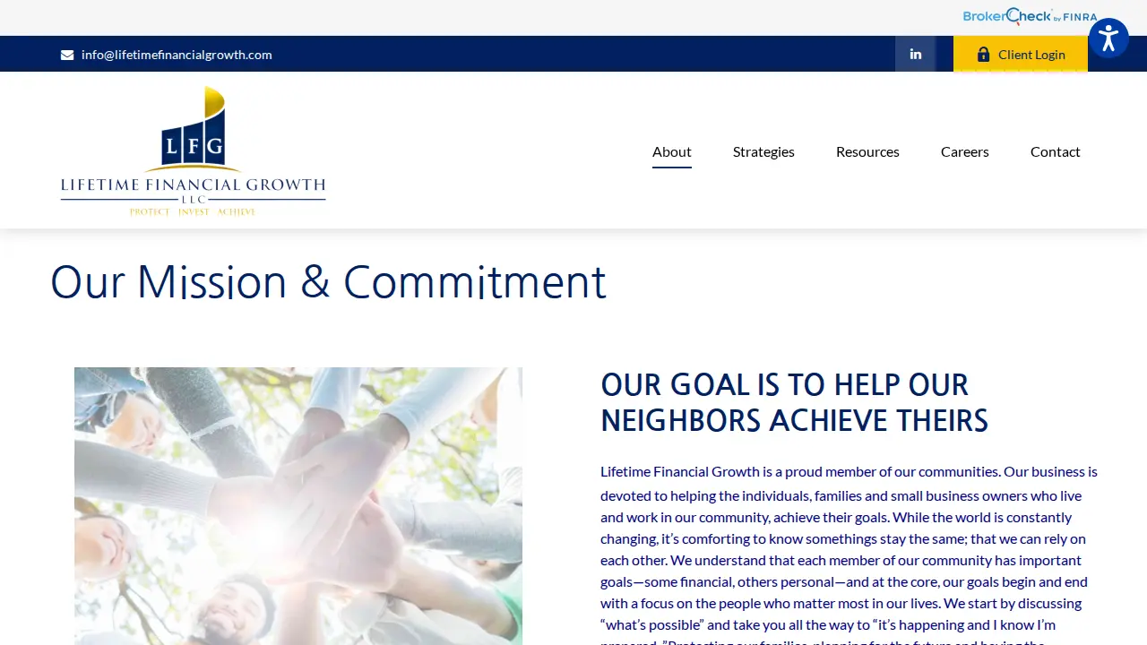 Lifetime Financial Growth page