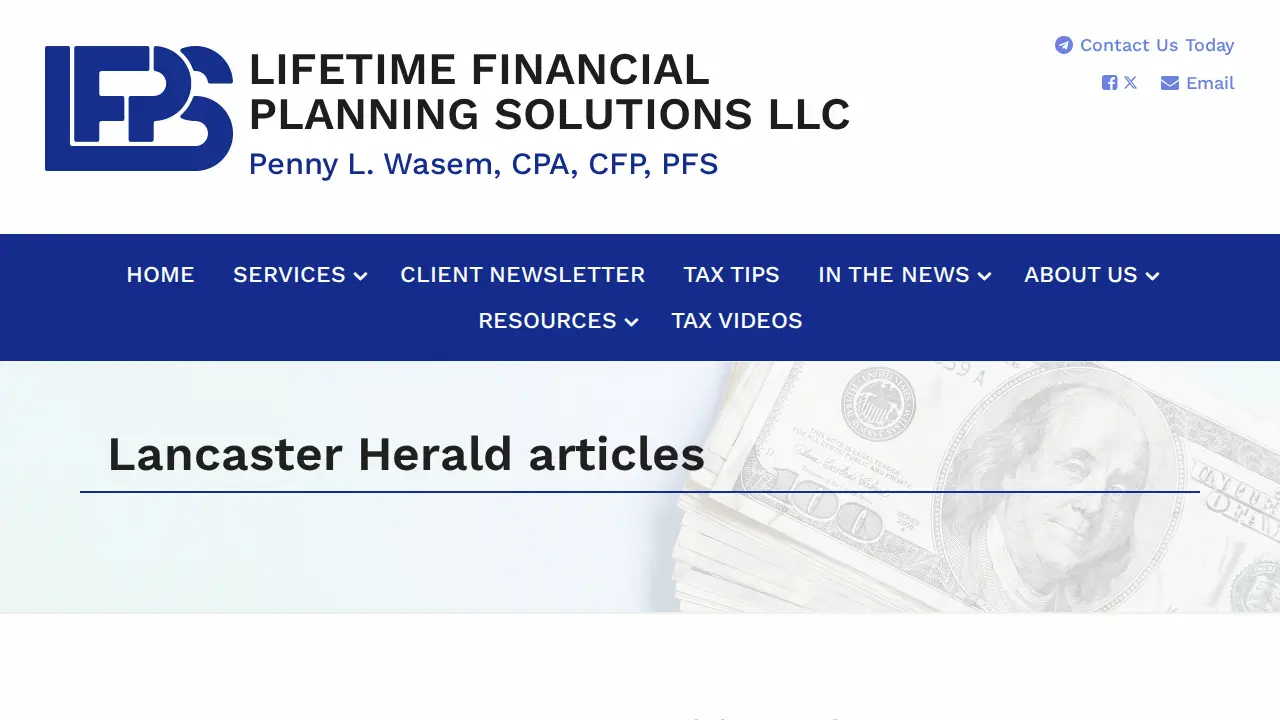 Lifetime Financial Planning Solutions, LLC page