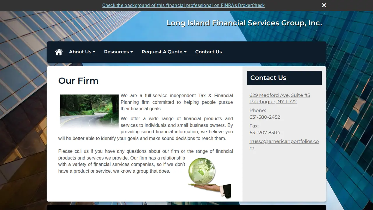 Long Island Financial Services Group page
