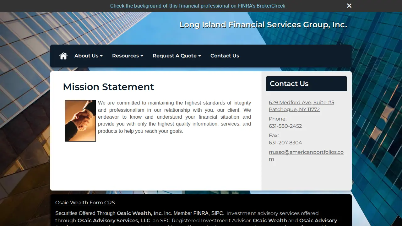Long Island Financial Services Group page