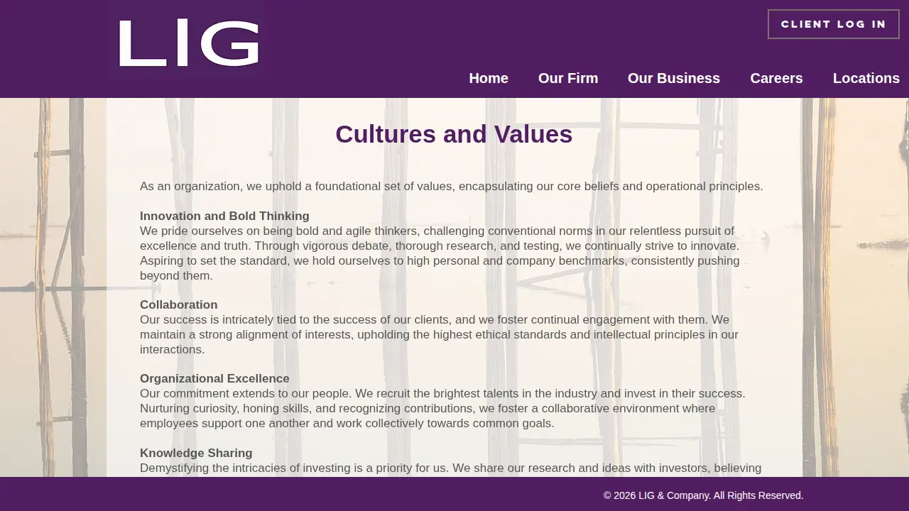 L.I.G ADVISORY SERVICES: CPA page