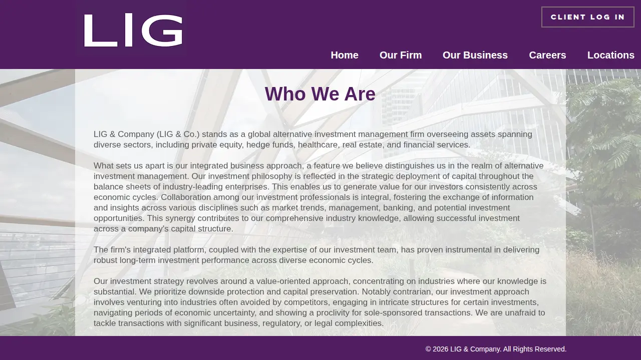 L.I.G ADVISORY SERVICES: CPA page