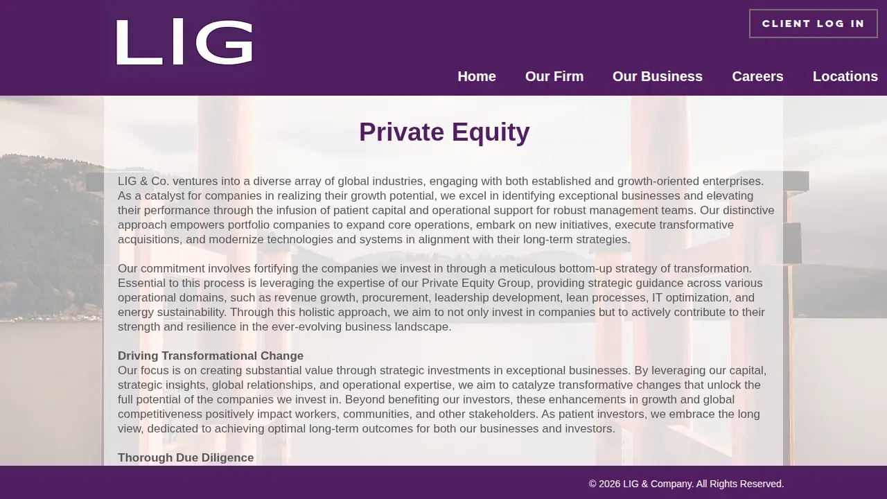 L.I.G ADVISORY SERVICES: CPA page