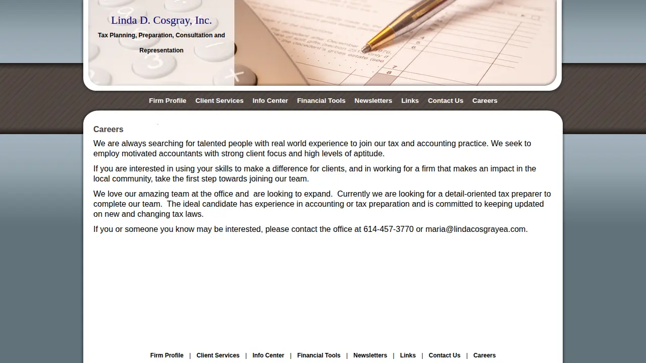 Linda D. Cosgray, Inc. page