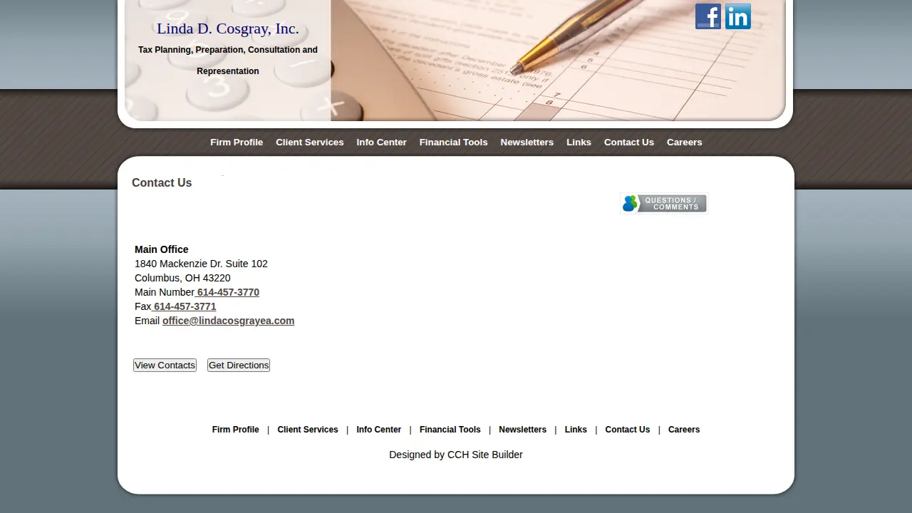 Linda D. Cosgray, Inc. page