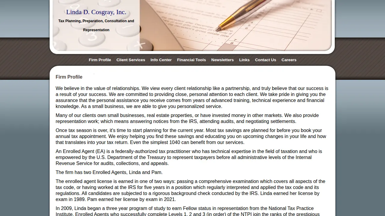 Linda D. Cosgray, Inc. page