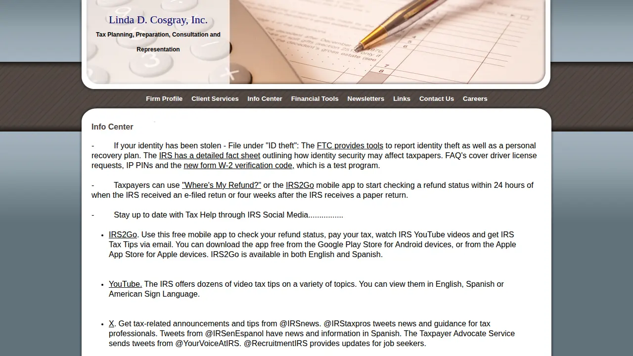 Linda D. Cosgray, Inc. page