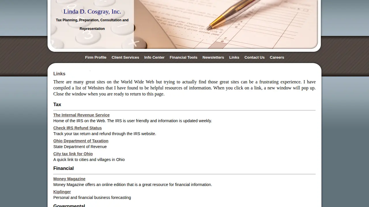 Linda D. Cosgray, Inc. page