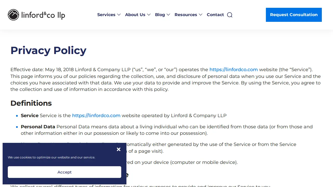 Linford & Company LLP page