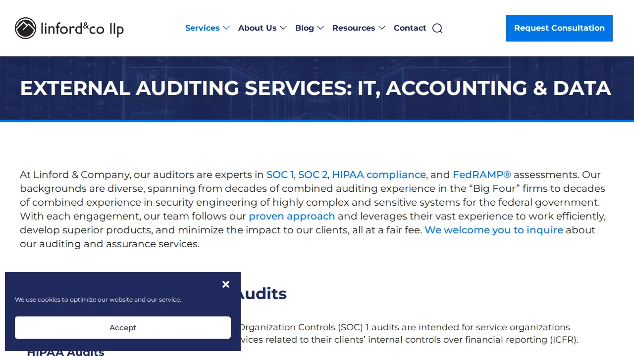 Linford & Company LLP page