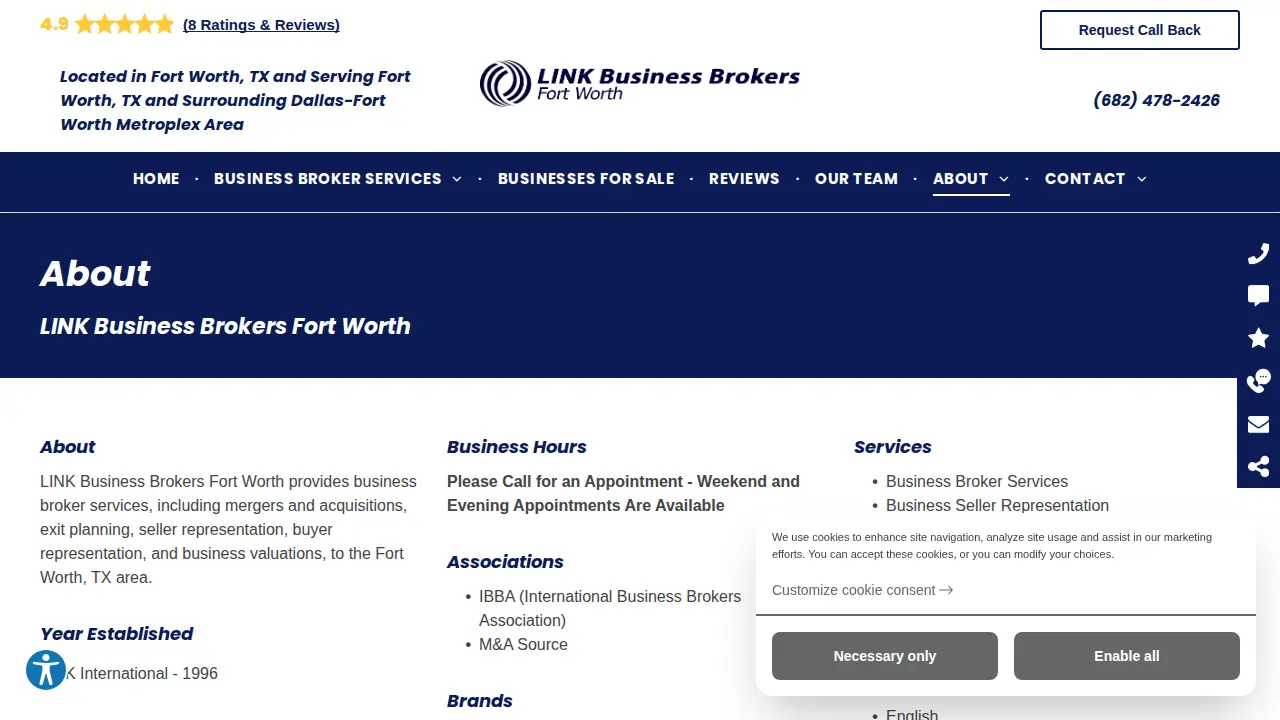 LINK Business Brokers Fort Worth page