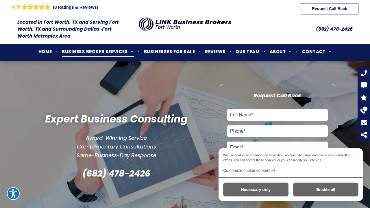 LINK Business Brokers Fort Worth page