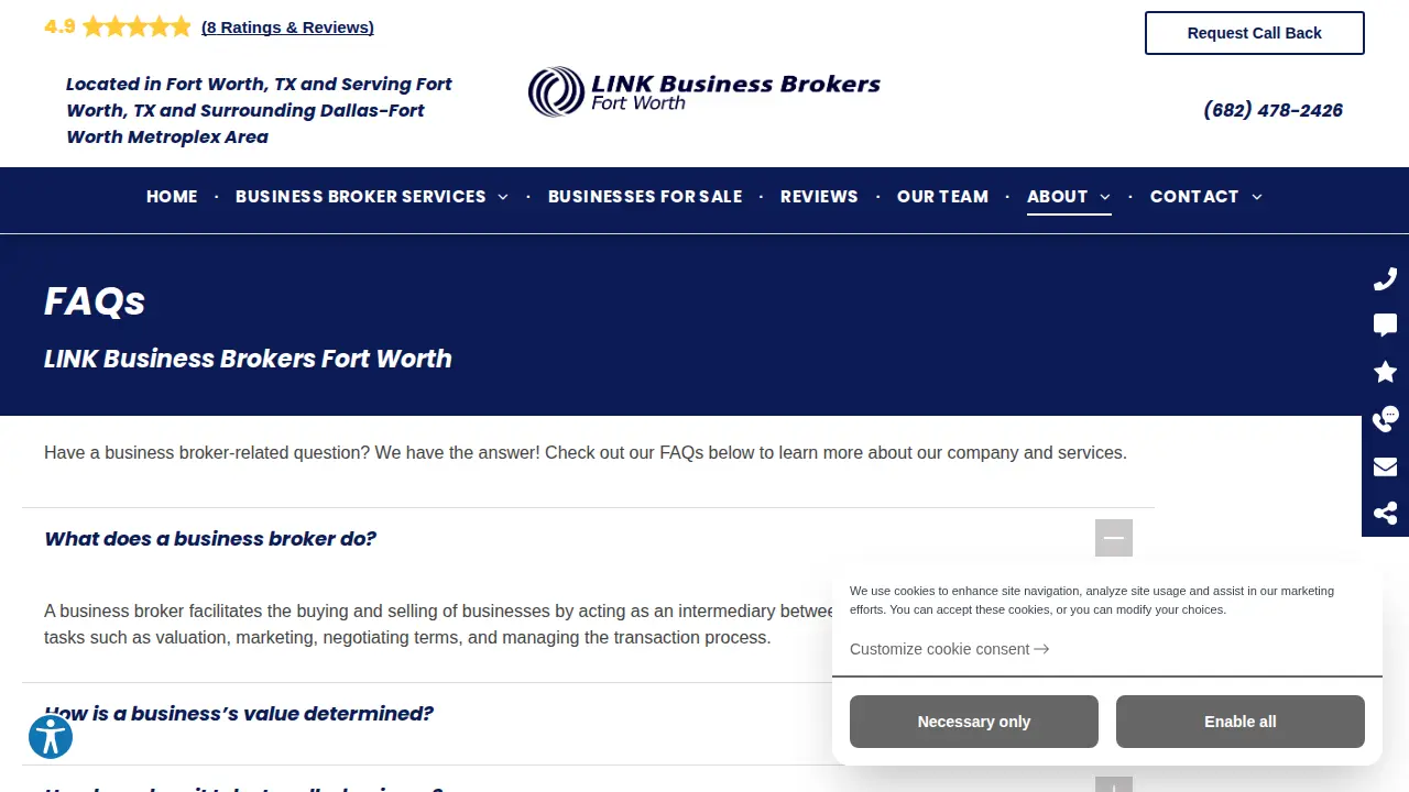 LINK Business Brokers Fort Worth page