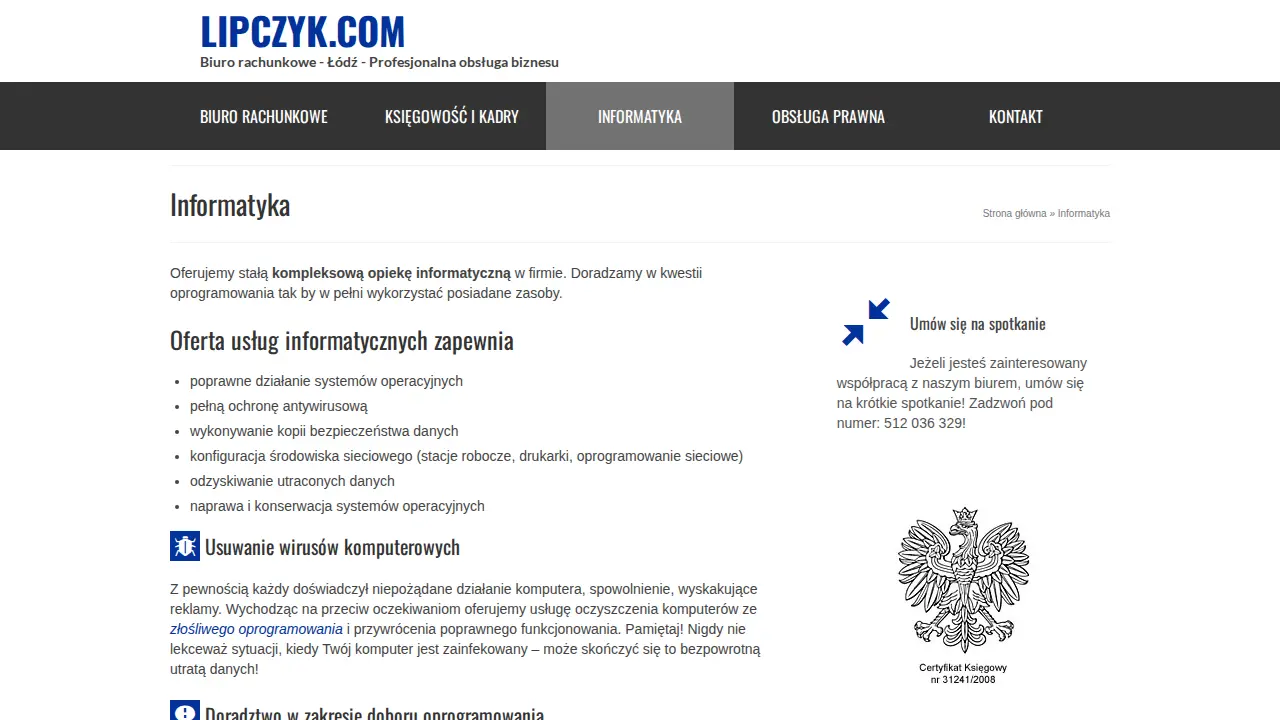 Biuro Rachunkowe Krzysztof Lipczyk page