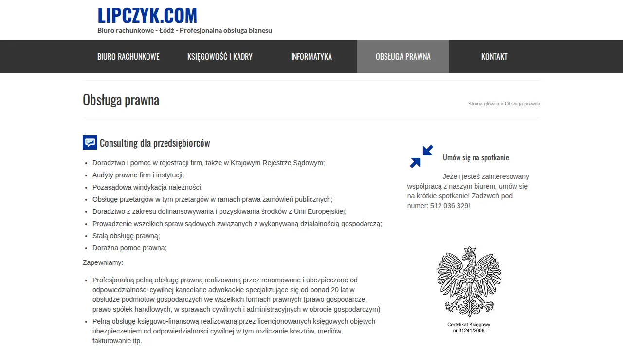 Biuro Rachunkowe Krzysztof Lipczyk page