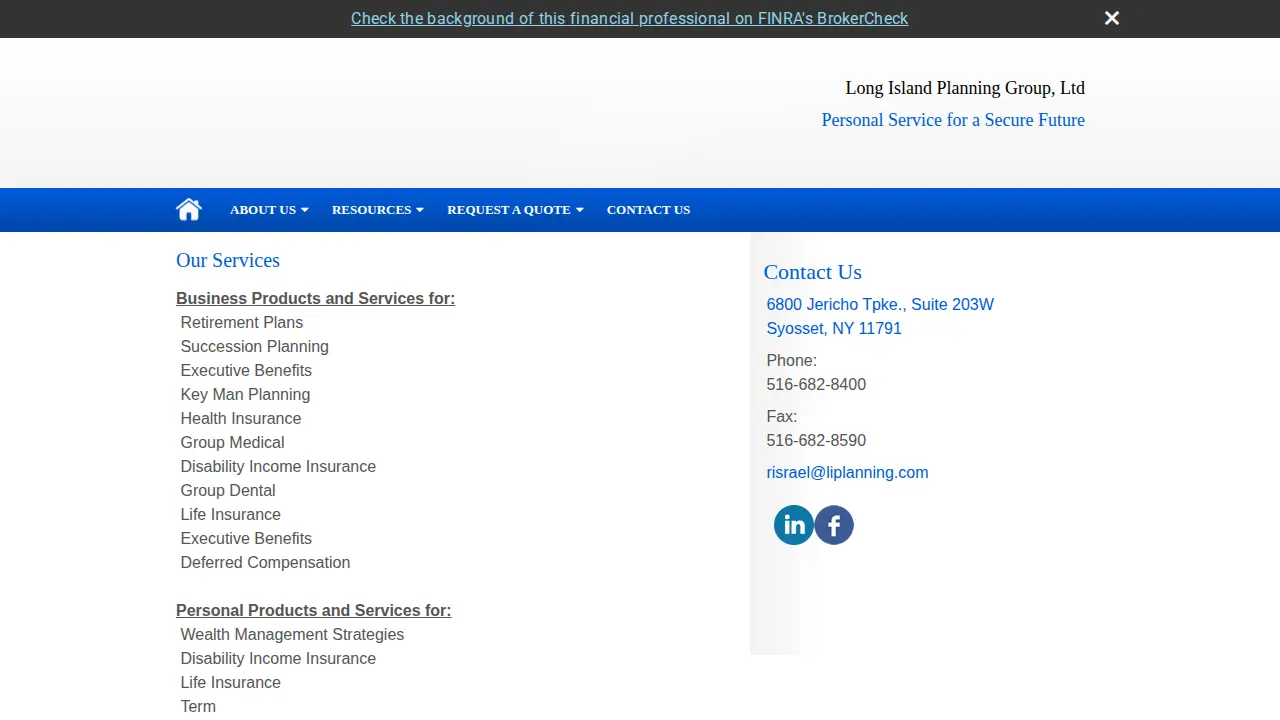 Long Island Planning Group page