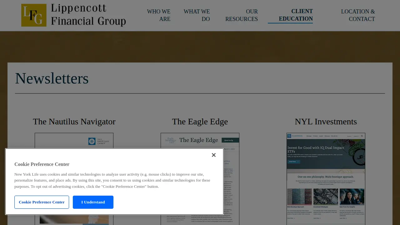 Lippencott Financial Group page