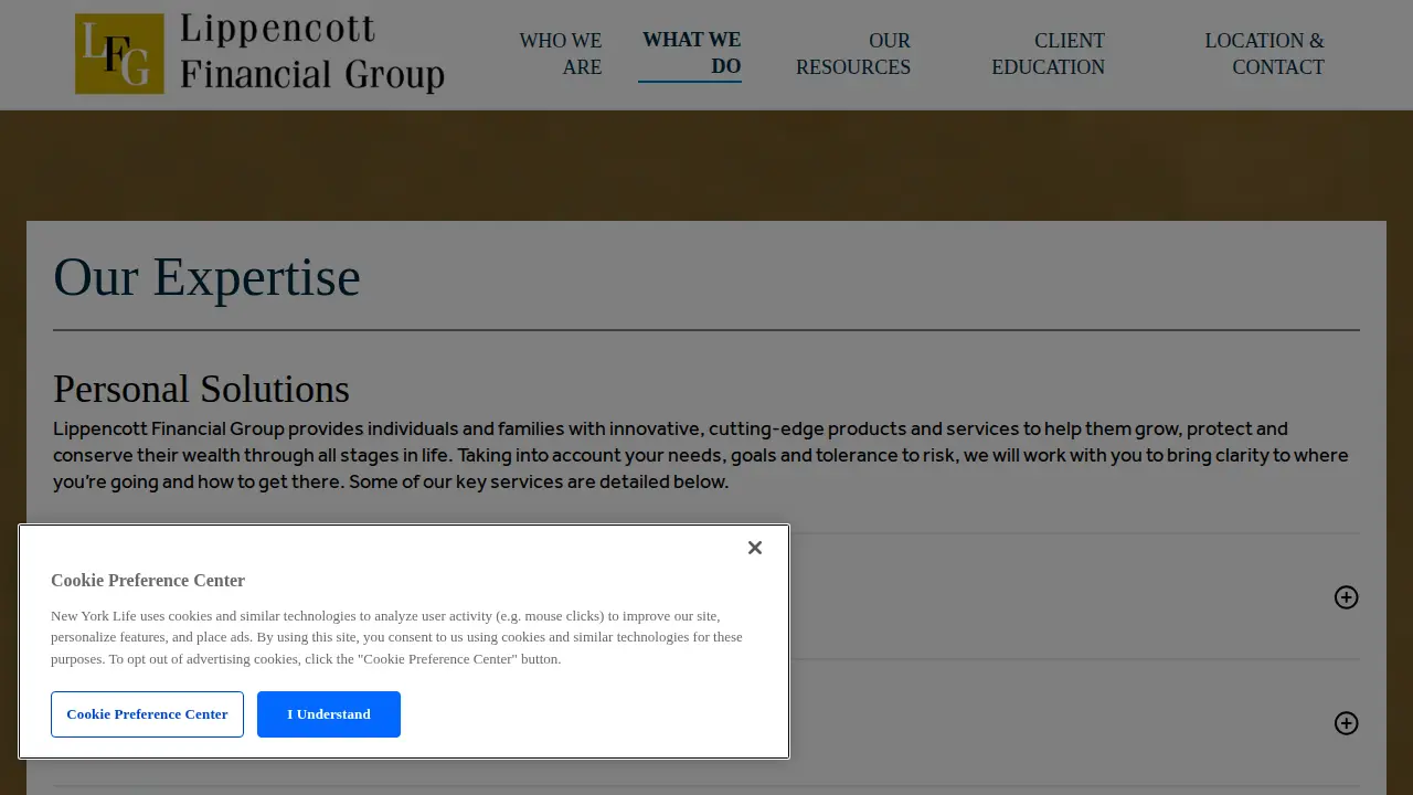 Lippencott Financial Group page
