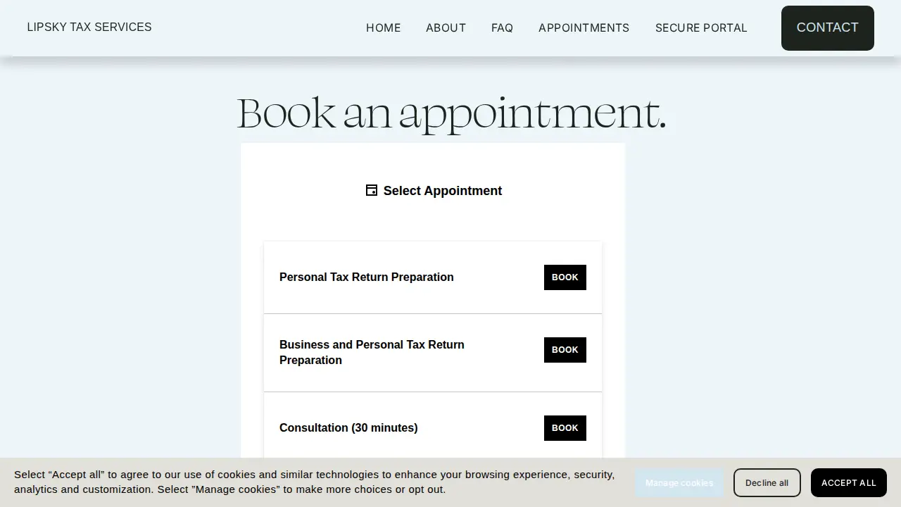 Lipsky Tax Services page
