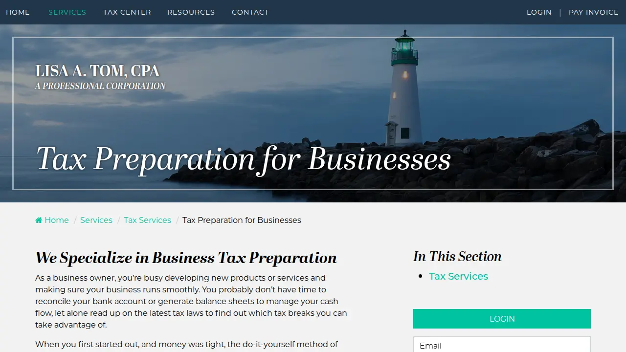 Lisa Tom CPA page