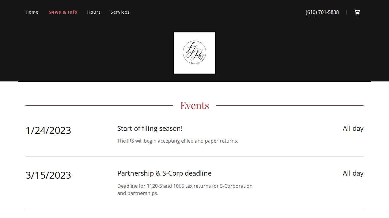 LJ Ray & Associates page