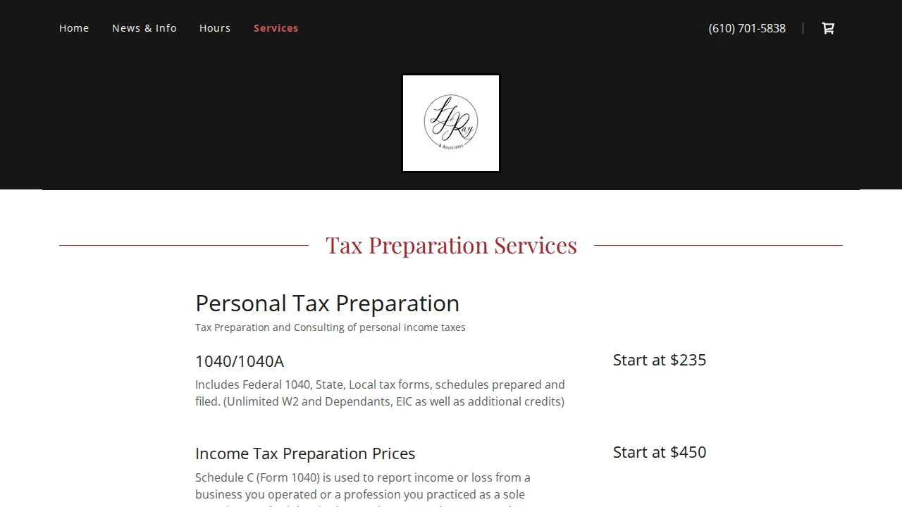 LJ Ray & Associates page