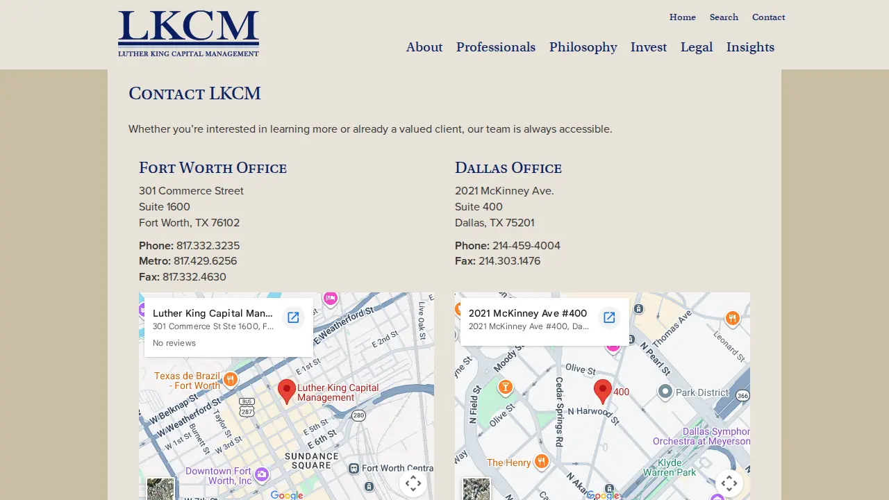 Luther King Capital Management page