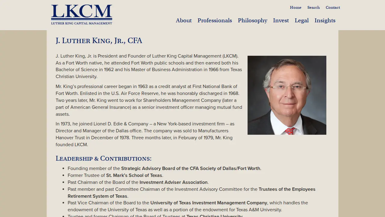 Luther King Capital Management page
