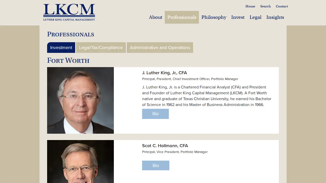 Luther King Capital Management page