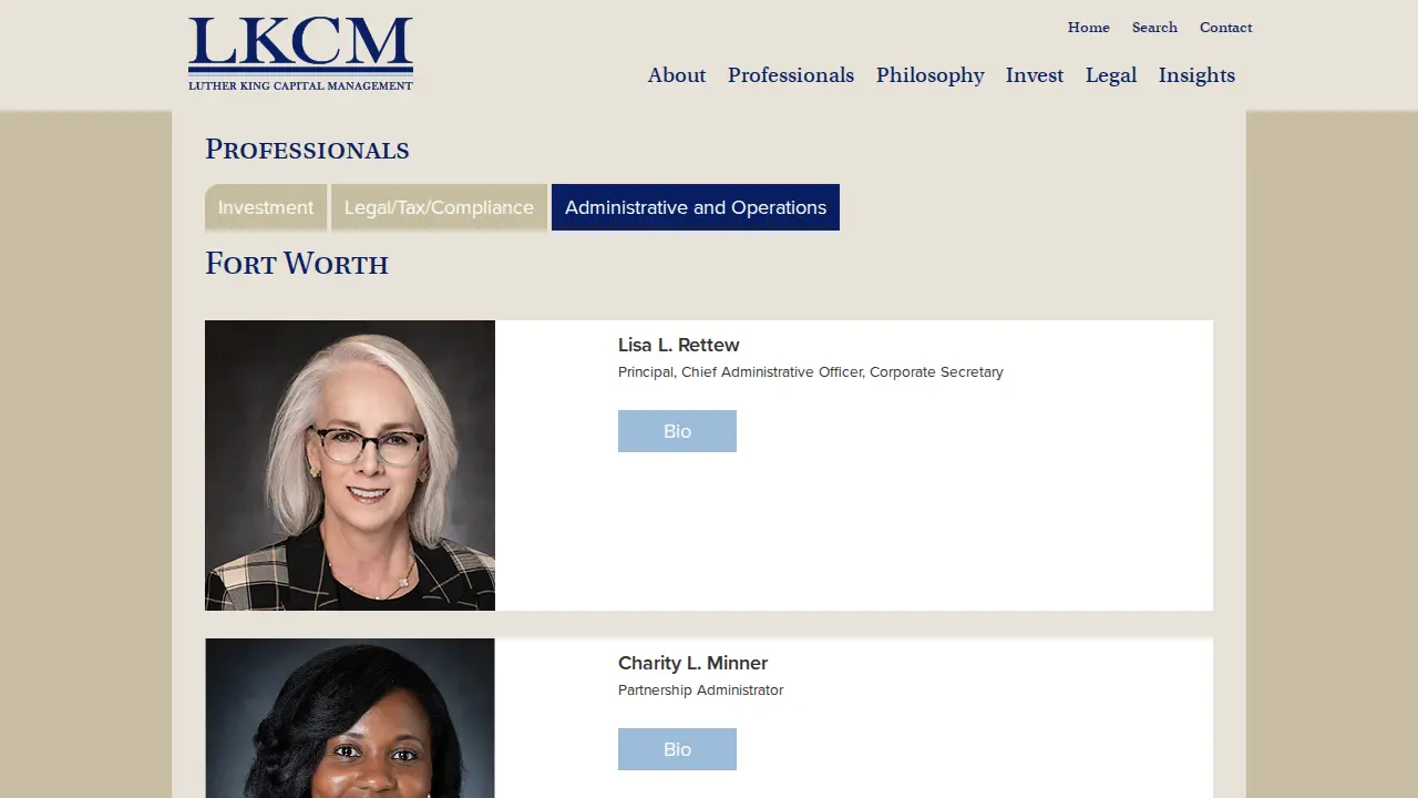 Luther King Capital Management page