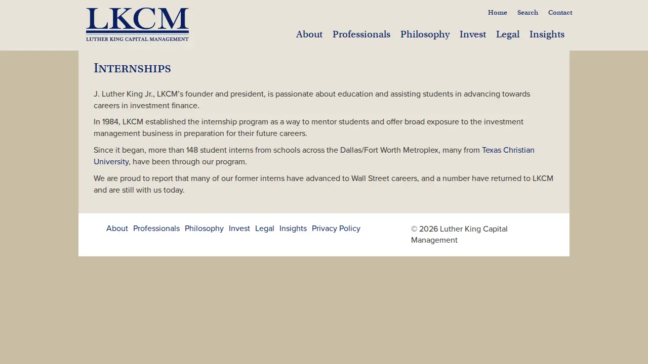 Luther King Capital Management page