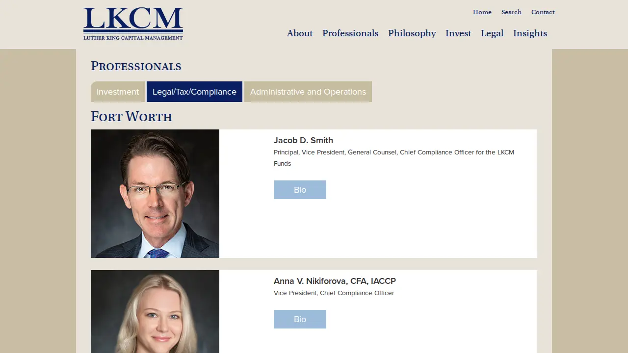 Luther King Capital Management page