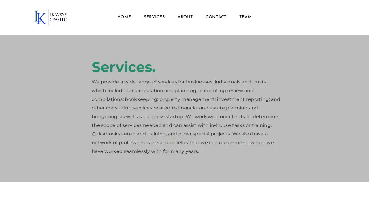 LK WRYE CPA LLC page