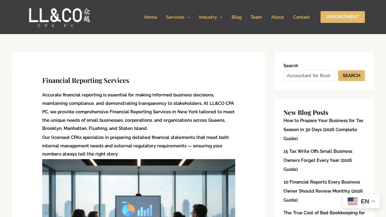 LL&CO CPA PC - Accounting Firm in Flushing page