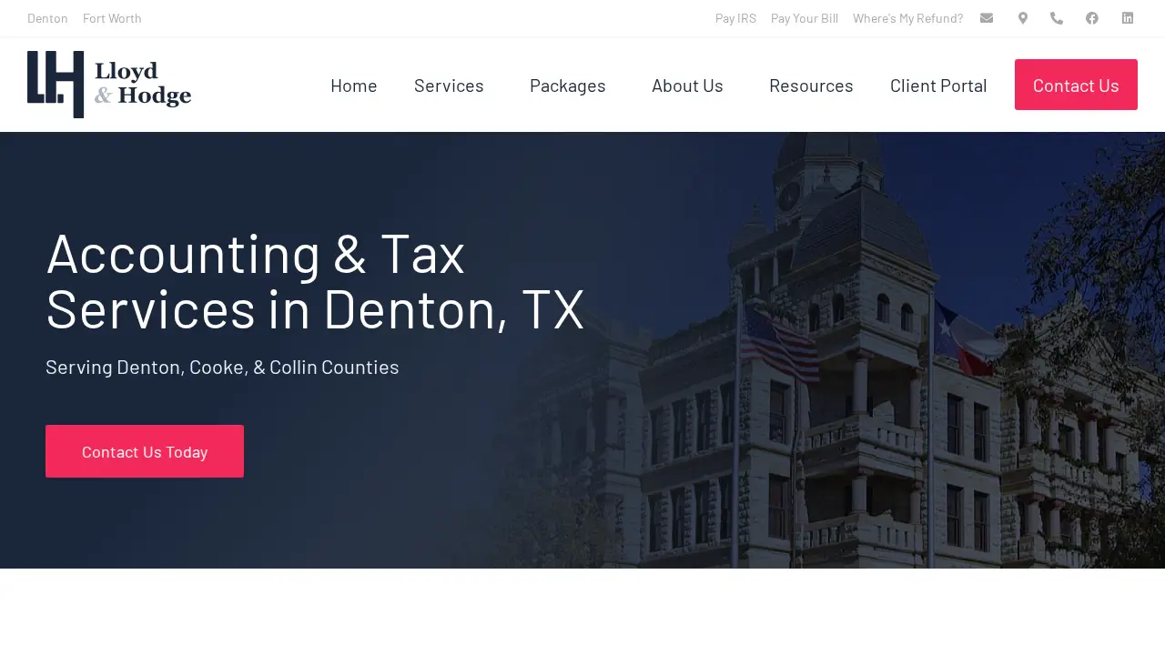 Lloyd and Hodge Tax and Accounting Services page