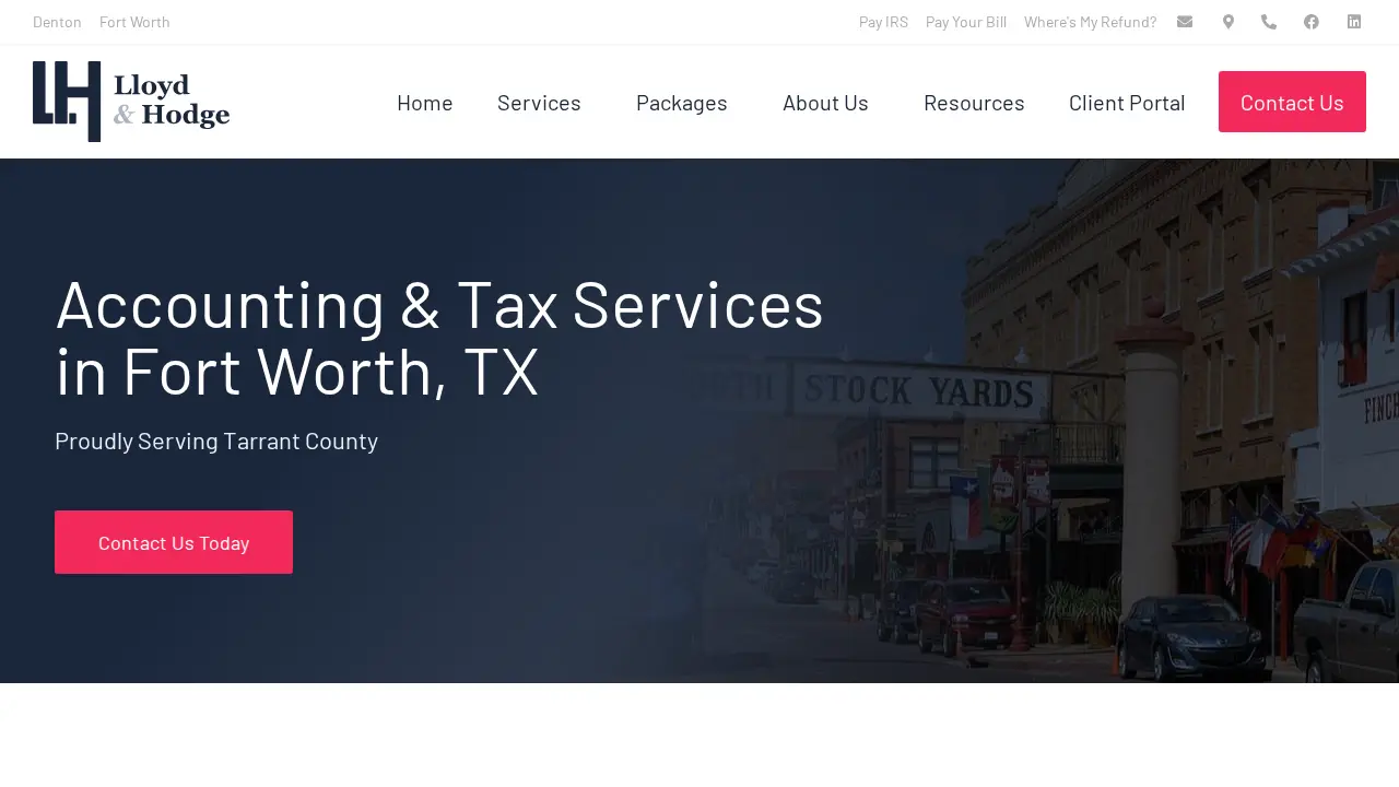 Lloyd and Hodge Tax and Accounting Services page