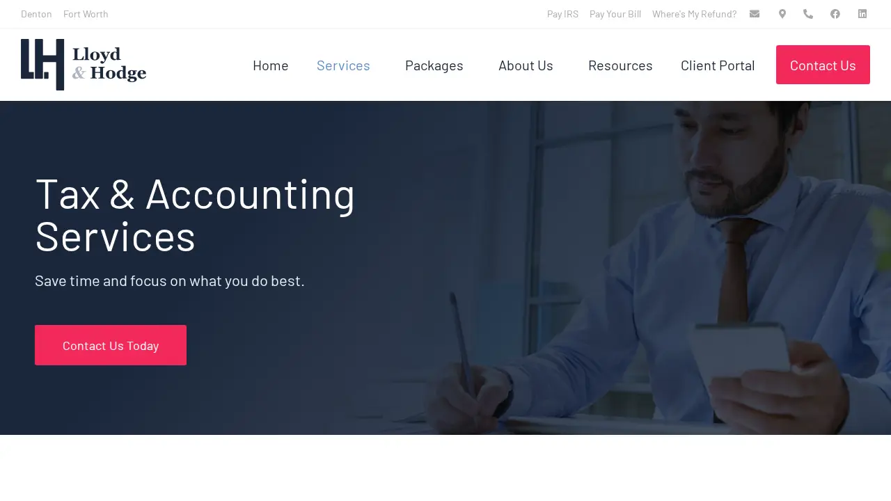 Lloyd and Hodge Tax and Accounting Services page
