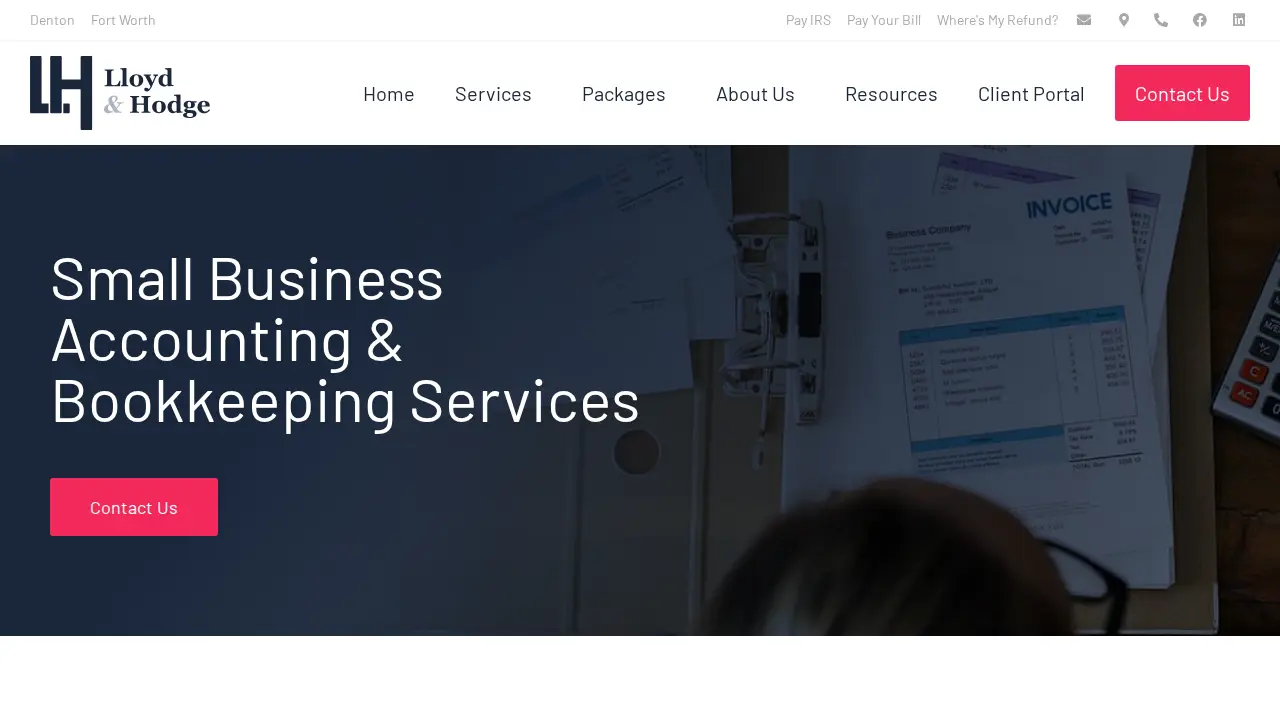 Lloyd and Hodge Tax and Accounting Services page