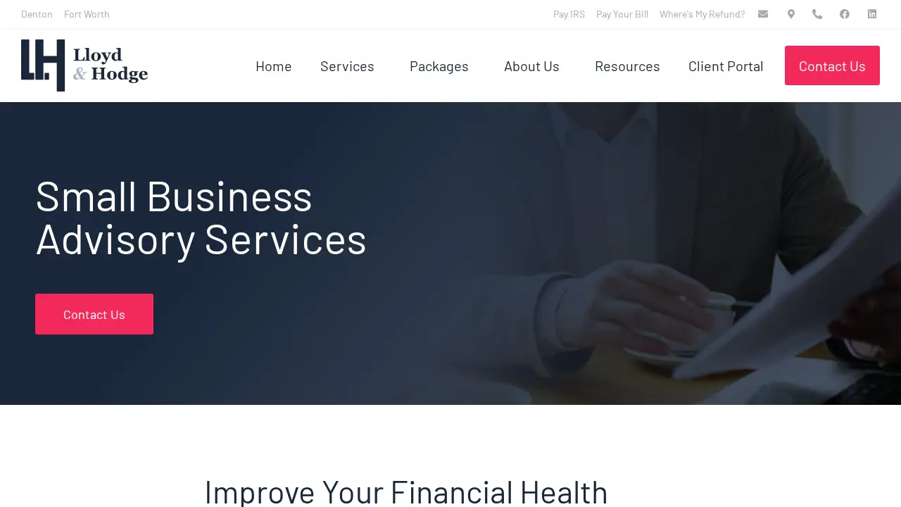 Lloyd and Hodge Tax and Accounting Services page