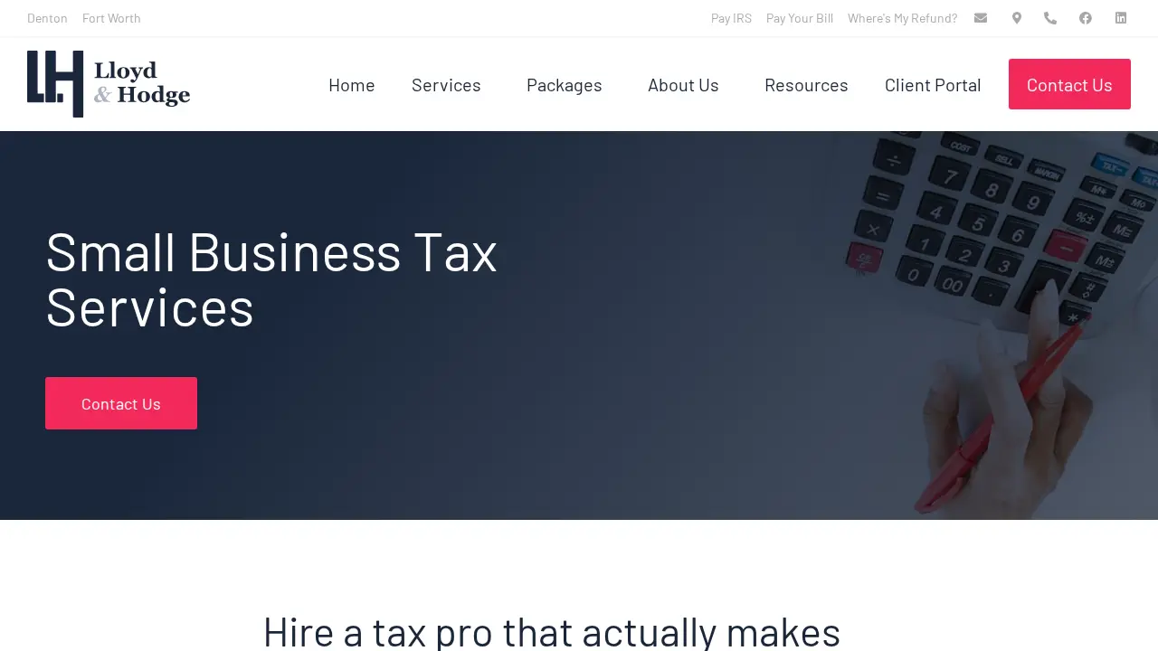 Lloyd and Hodge Tax and Accounting Services page
