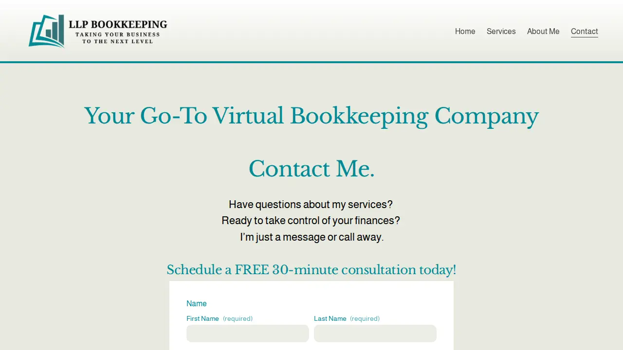 LLP Bookkeeping page