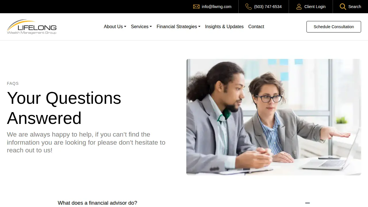 Lifelong Wealth Management page
