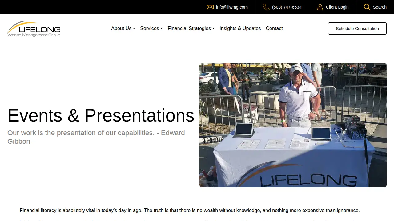 Lifelong Wealth Management page