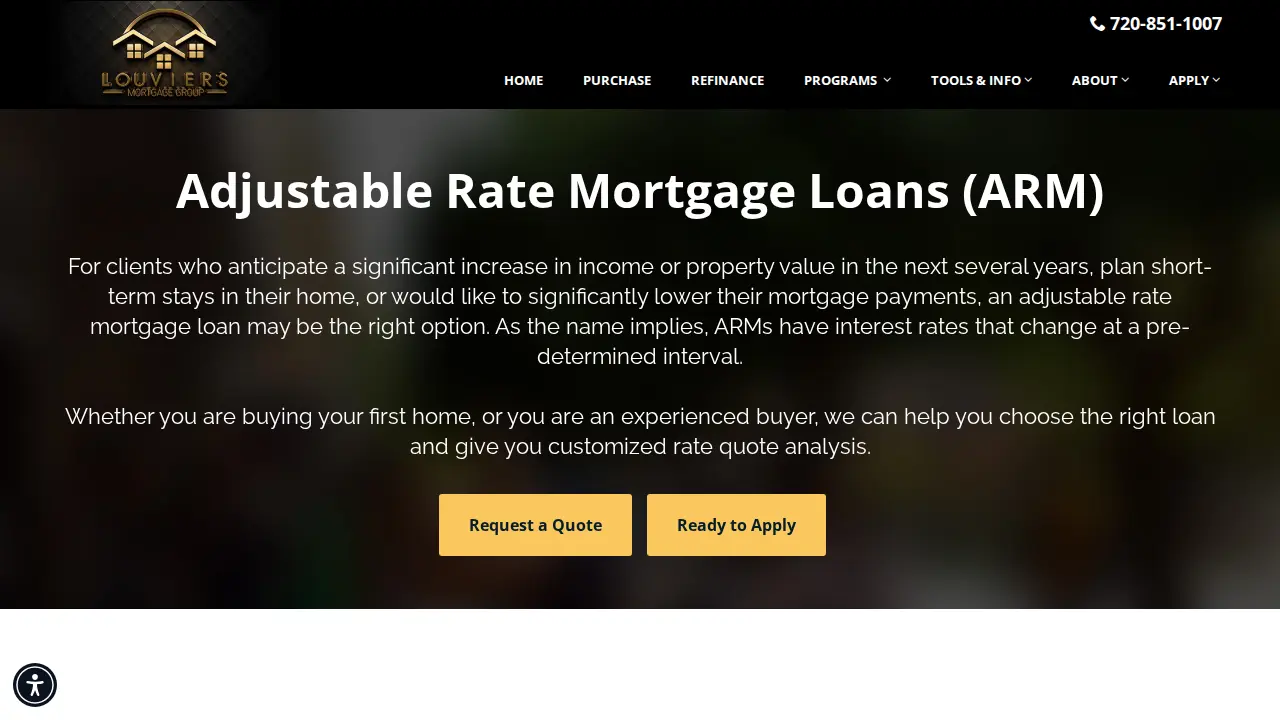 Louviers Mortgage Group page