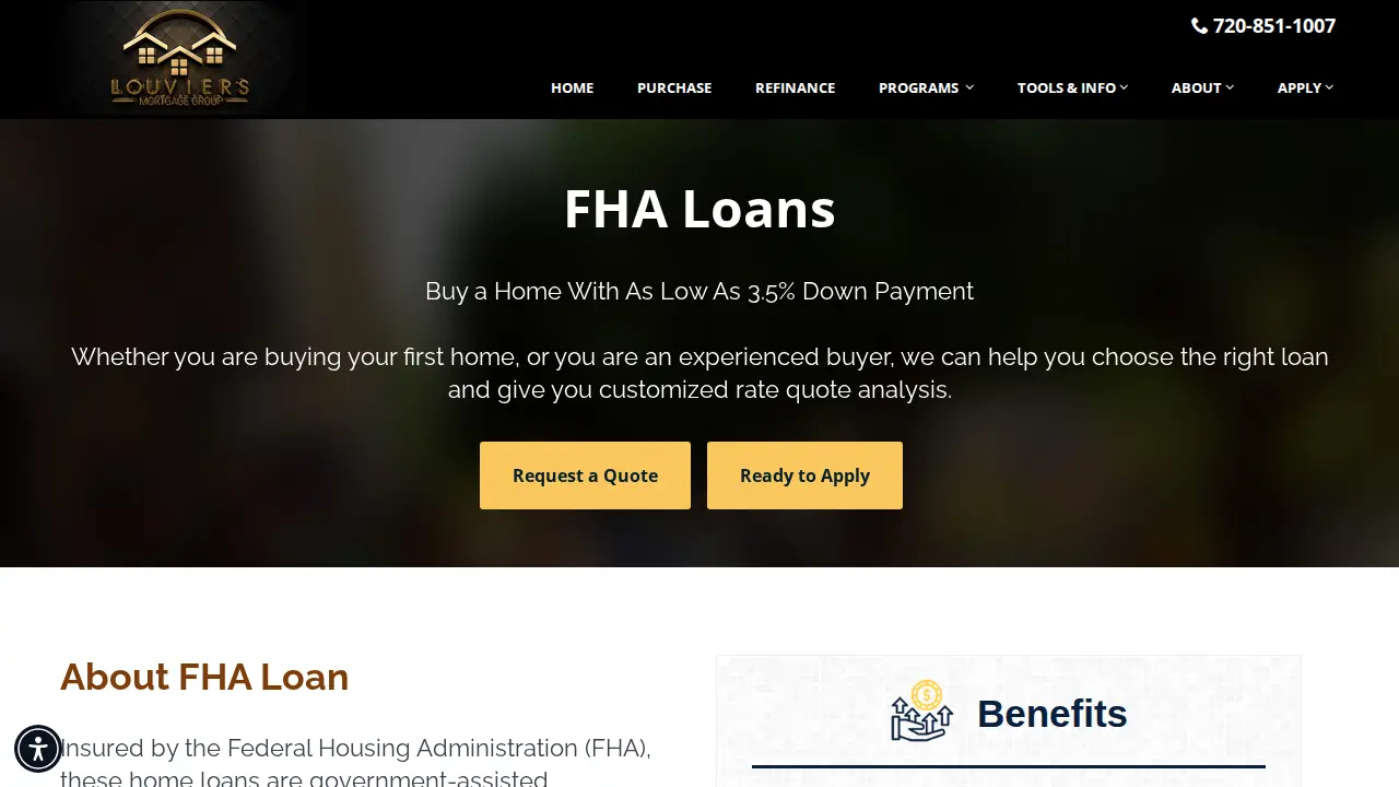 Louviers Mortgage Group page